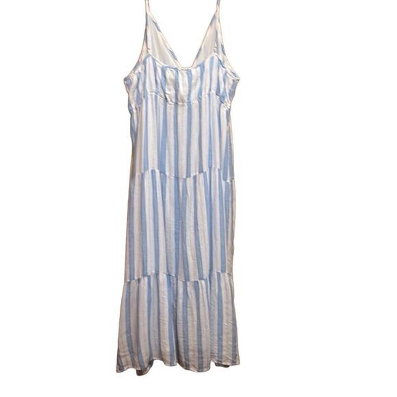 RAILS Avril Dress Size XXL Gibson Stripe Linen Blend 100% cotton Lining Midi New - Picture 6 of 16